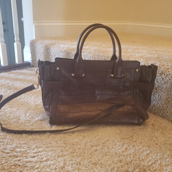 Coach Swagger Crocodile Embossed Leather Bag - Picture 3 of 6
